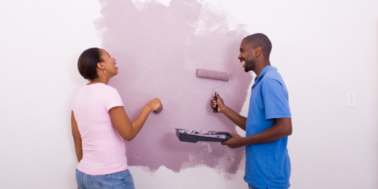 Friends decorate and paint