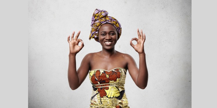 African woman celebrating international women's day