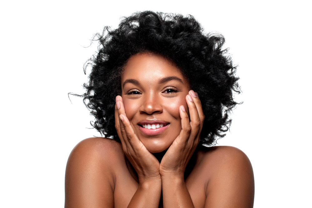 Black woman with beautiful glowing skin